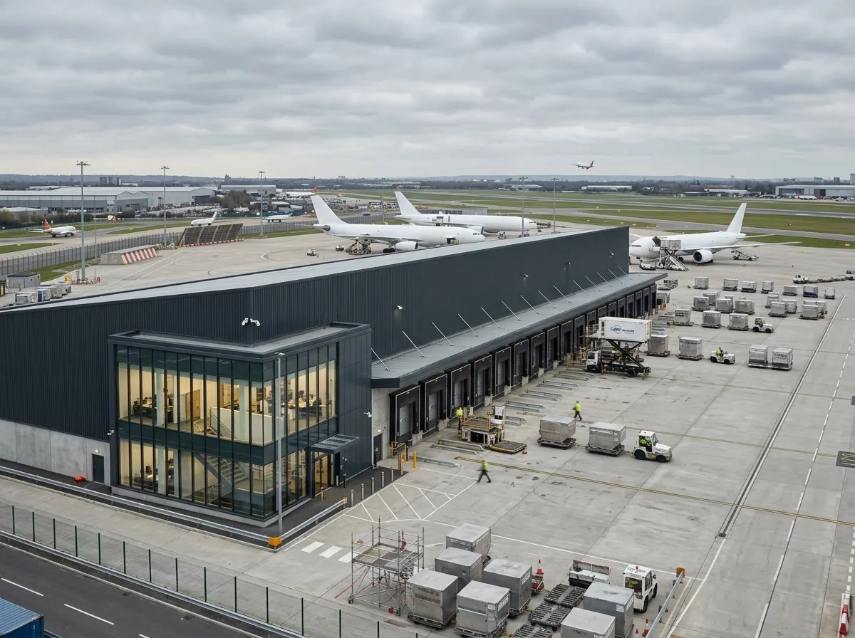 Luftfracht-Terminal CGI eines britischen Luftfracht-Terminals