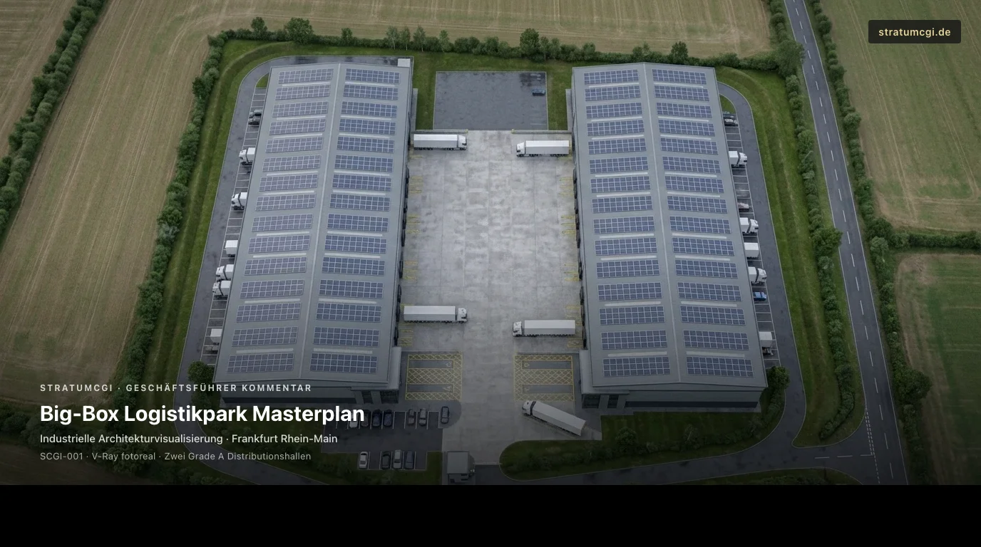 Director Commentary Bild für einen Big-Box Logistikpark mit zwei Grade A Distribution Units