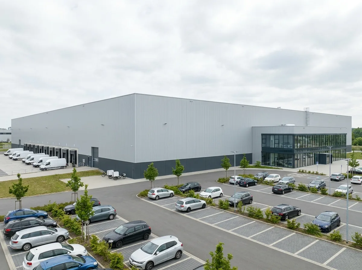 Versandzentrum Aerial mit Yard, Van-Dispatch und Lkw-Trennung