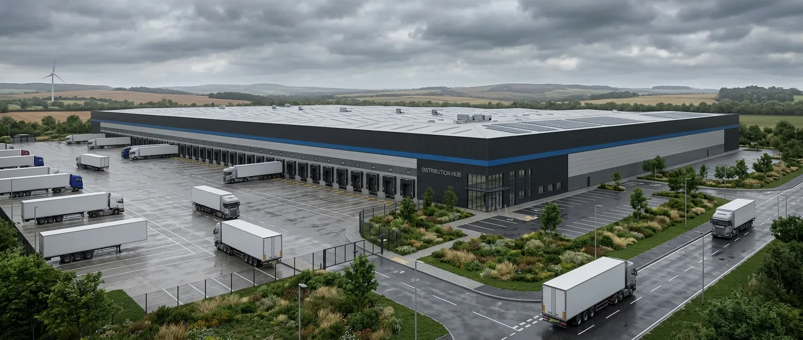 Stadtlogistik-Verteilzentrum CGI eines britischen Stadtdepots