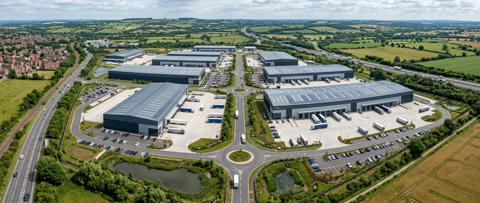 Manchester Logistikzentrum CGI eines britischen Logistik- und Lagerprojekts